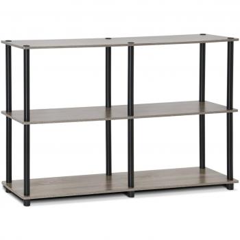 Turn‑N‑Tube 3‑Tier Corner Shelf, Toolless, French Oak – 47.4” Wide