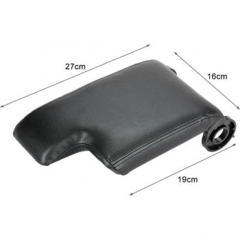 Black Leather Console Lid Cover for Vehicles