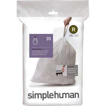 Bolsas de basura a medida simplehuman R 10 L, pack de 20