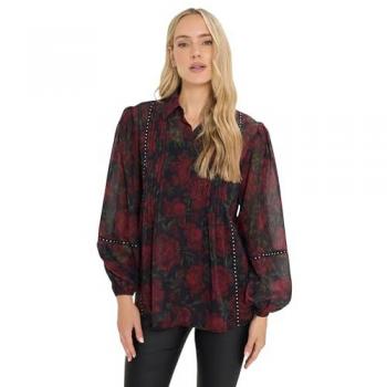 Long Tall Sally Tall Stud Piqué Shirt – Black