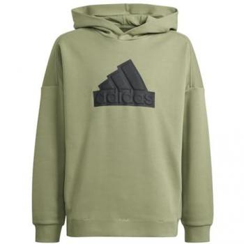 Felpa Adidas con Cappuccio Future Icons Verde Tent / Nero 9-10 Anni