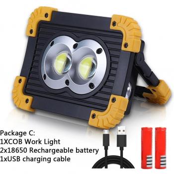 Tragbares Flutlicht 100 W – LED-Arbeitstürche, Wasserbeständig, integrierte Akku-Bank