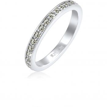 Collana Anello di Memoria con Cristalli in Argento Sterling 925