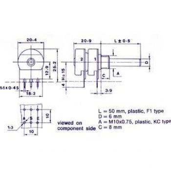 Potenziometro Velleman LOG 22K per impianti audio