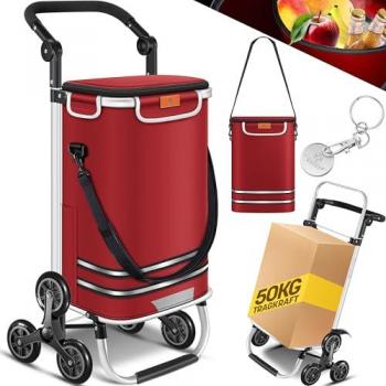 KESSER® Treppensteiger Trolley mit Umhängetasche und Einkaufschip
