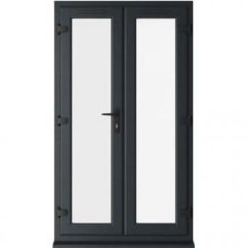 UPVC Grey Left Hand French Door with Cill