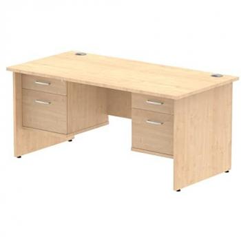 Impulse Panel End Straight Desk with Fixed Pedestal