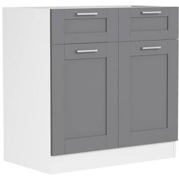 Armoire de Cuisine 80 cm Blanc et Anthracite