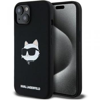 Custodia MagSafe Karl Lagerfeld Head per iPhone 15 Plus/14 Plus in nero