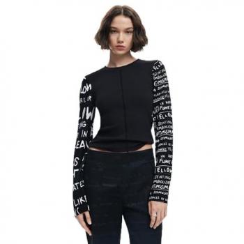 Desigual Rebe Long Sleeve Graphic T-Shirt Black