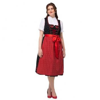 Ulla Popken Dirndl, ärmellos, Blütenstickerei, Carree-Ausschnitt