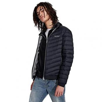 Piumino leggero Armani Exchange uomo blu scuro taglia XS trapuntato con logo