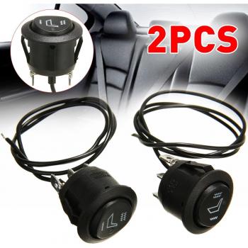 2pcs 3 Pin 6A 250V Round Rocker Switch for Heated Seats