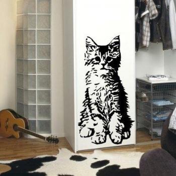 WG20522‑10 Indigos „Miau‑Moment“ Wandtattoo – 96 × 49 cm, weiß