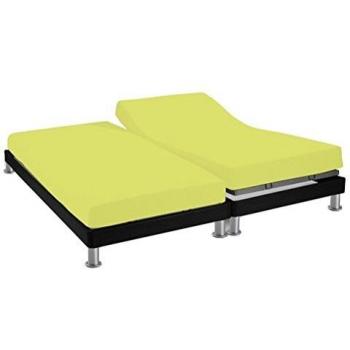Housse de Lit en Coton pour Lit à Tête et Pied Relevables, Taille 200 x 160 cm, Couleur Verte