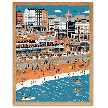 Coastal Cityscape – 12‑inch by 16‑inch Modern Art Poster