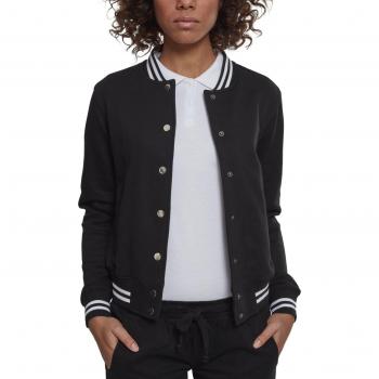Urban Classics Ladies College Sweat Jacket Girl-College-Jacke schwarz/weiß