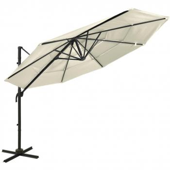 Ombrellone a 4 Livelli con Palo in Alluminio 3x3 m
