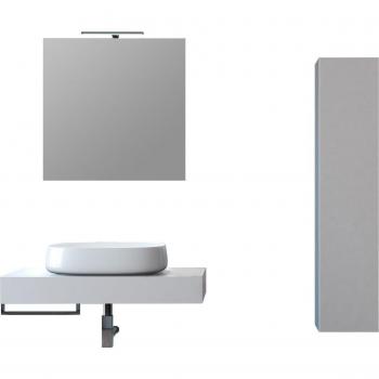 Meuble de salle de bain en mélamine blanche AQA DESIGN