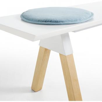 Runda sidoskönor – Kave Home, ljusblått tyg, 35 cm