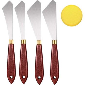 Set de herramientas de pintura al óleo con 5 cuchillos