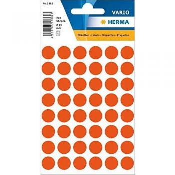 HERMA 1862 Ronde Etiketten, 12mm, Rood, 240 Stuks