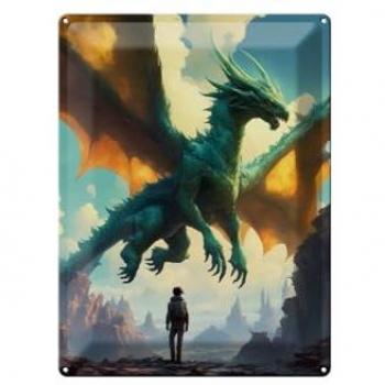 Deko-Schild 20x30cm Smaragd Drache