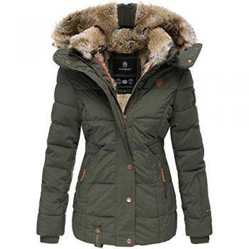 MARIKOO Damen‑Wintermantel „Nekoo“ – Steppjacke mit überdimensionaler Kapuze