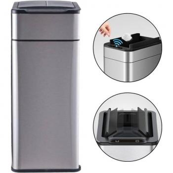 Poubelle cuisine automatique latérale – Ouverture papillon – Inox SS304 – 60 L – Beyond Blue