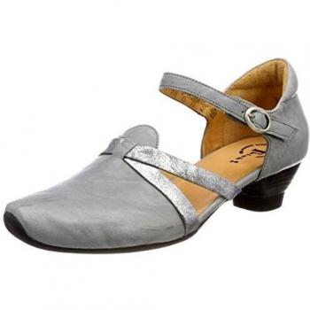 Think! Damen AIDA Riemchenpumps, Stahl/Kombi 19, Grau