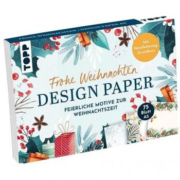 Designpapier A5: Frohe Weihnachten mit Handlettering-Grundkurs