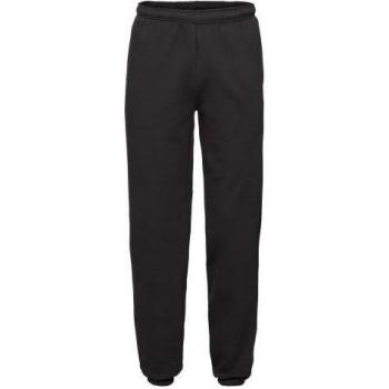 Fruit of the Loom Adult Black Elastic-Cuffed Track Pants