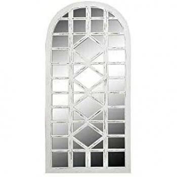 Specchio Decorativo con Telaio in Legno MDF di DKD Home Decor in Bianco Cristallo (91 x 2,5 x 182 cm)