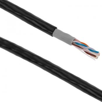 Torsadé câble réseau 100 m Cat. 6 noir, pour l’extérieur