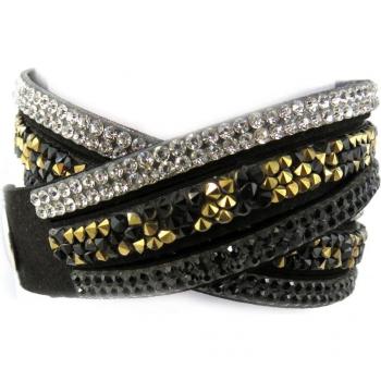 Sissi Bracciale Nero/Oro 2 Anelli – Les Trésors De Lily M4178
