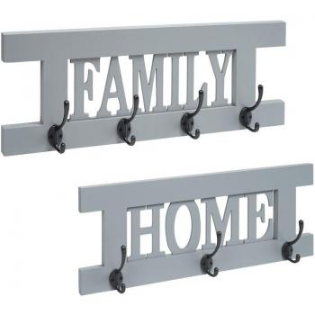 Family Home 987 HHG: Set di appendiabiti Vintage, grigio e blu