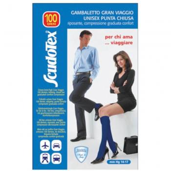 Calze a compressione graduata Scudotex per viaggio, colore blu, taglia 5