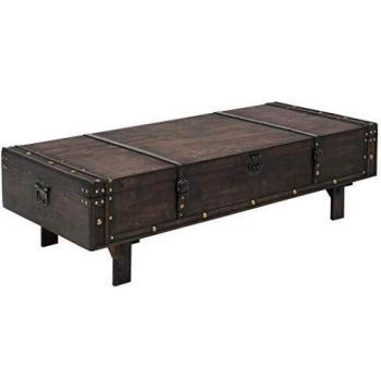 Tavolo da Caffè Vintage in Legno Massello 120x55x35 cm