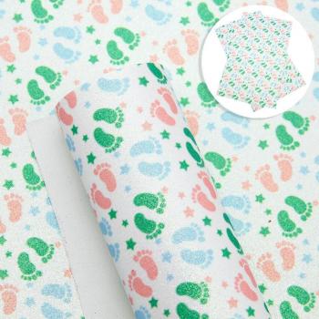 Mermaid Print Glitter Faux Leather Fabric