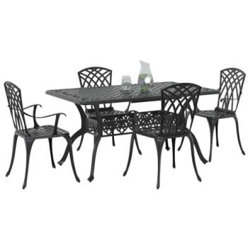 Outdoor Living VidaXL Black Aluminium Dining Ensemble – 5 Units