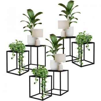 Espositori Fiori in Metallo Nero – 6 pezzi, dimensioni variabili