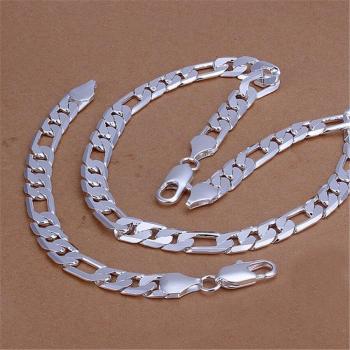 Bracelets et colliers en argent 925, ensemble mariage et fête, chaîne 18-30 pouces