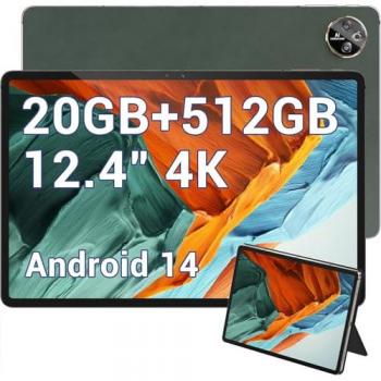 Tablette Tactile DOOGEE T30 MAX 12.4 pouces 8 Go RAM 512 Go ROM Android 14 LTE Verde