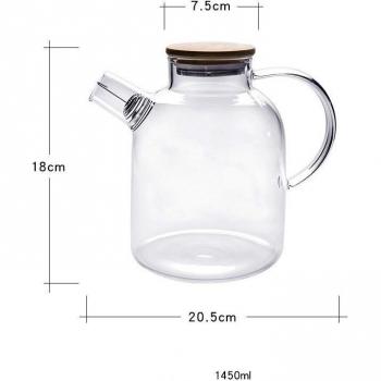 Large Clear Borosilicate Glass Teapot