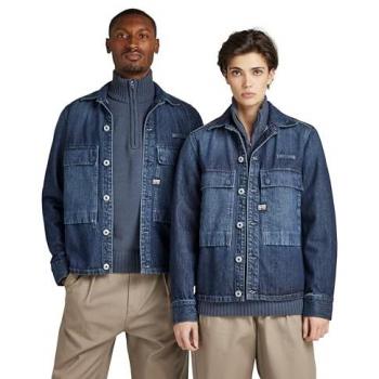 Camicia Overshirt G-star Pocketony in Cotone Ocean Reef L