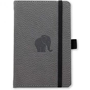 Dingbats D5406GY Wildlife A6 Pocket Hardcover Notizbuch, Blanko Grauer Elefant