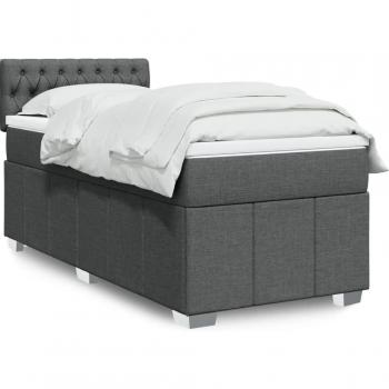 Cama Individual Maison Exclusive 90x190 con Tela Gris Oscura