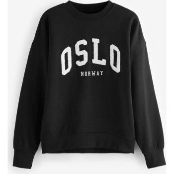 Chemise longues avec slogan graphique Bouclé