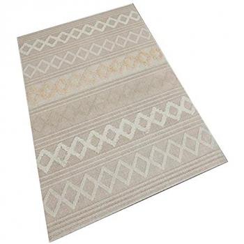 Tapis de salon Wellhome, design zigzag, couleur brun – 100x150 cm