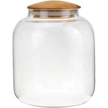 Bocal de stockage en verre avec couvercle en bambou